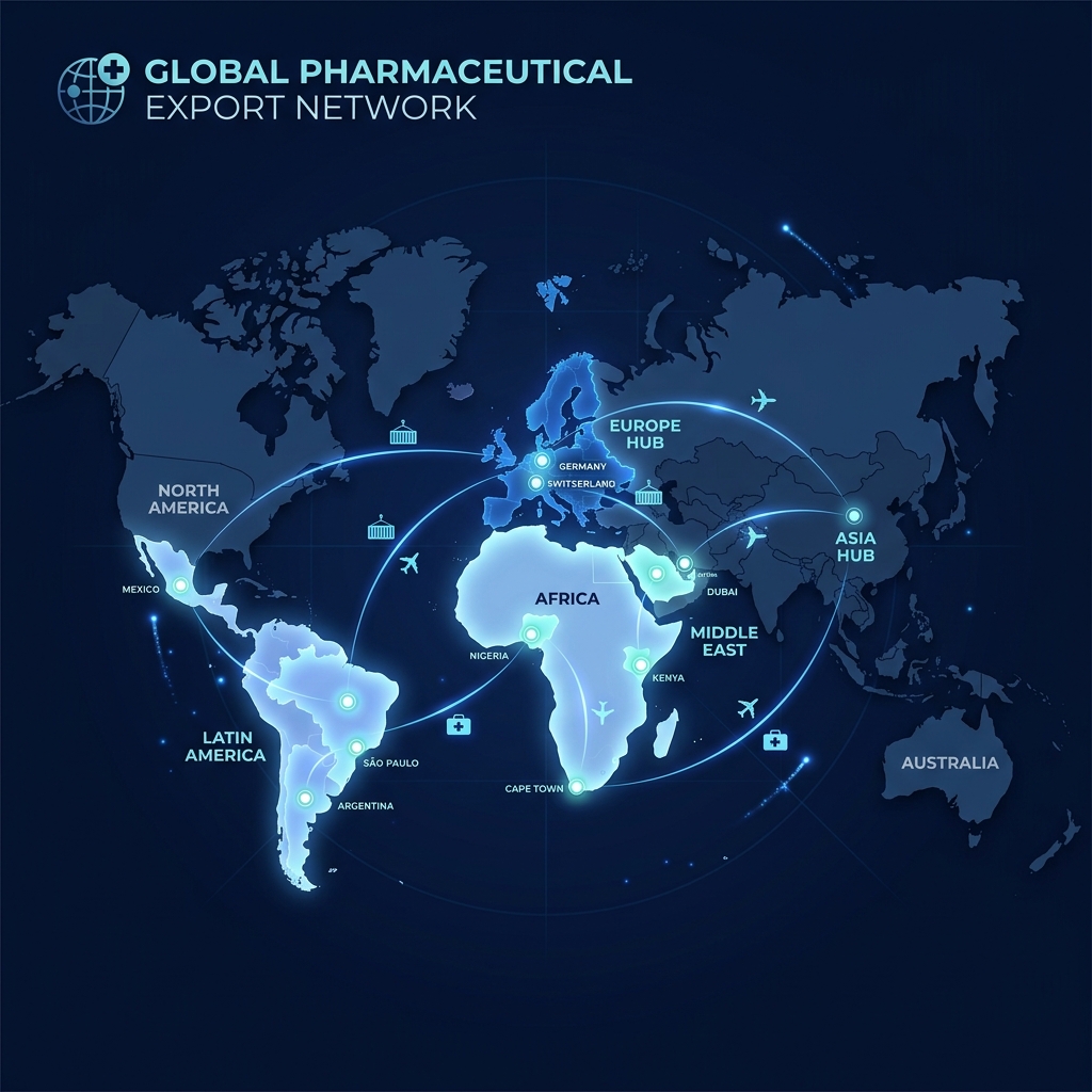 Global Pharmaceutical Export Map